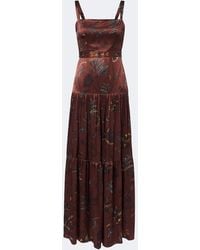 Agua Bendita - Lima Printed Satin Maxi Dress - Lyst