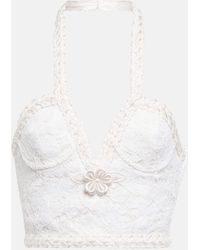 Alessandra Rich - Top bustier in pizzo - Lyst