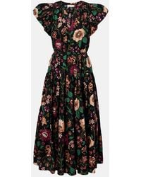 Ulla Johnson - Marin Floral Cotton Poplin Midi Dress - Lyst