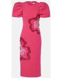 Rebecca Vallance - Vestido Midi Layana Con Mangas Abullonadas - Lyst