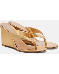 Gianvito Rossi - Leather Wedge Thong Sandals - Lyst