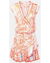 Poupette - Bedrucktes Minikleid Estelle Aus Satin - Lyst