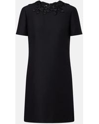 Valentino - Minikleid Aus Wolle Und Seide Mit Pailletten - Lyst