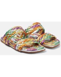 Dries Van Noten - Metallic Leather Sandals - Lyst