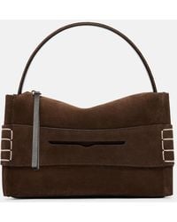 JW Anderson - Loafer Small Suede Top-Handle Bag - Lyst