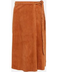 Stouls - Mindy High-rise Suede Midi Skirt - Lyst