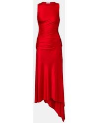 Victoria Beckham - Twist Ruched Jersey Midi Dress - Lyst