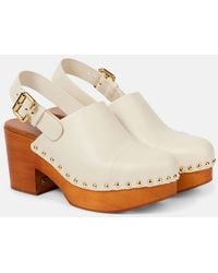 Chloé - Jeannette Leather Slingback Platform Clogs - Lyst