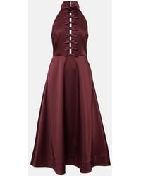 Rebecca Vallance - Merlot Satin Cocktail Dress - Lyst