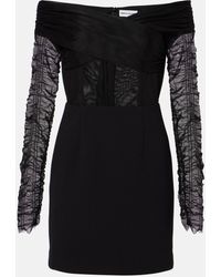 Rebecca Vallance - Astra Crepe And Mesh Minidress - Lyst