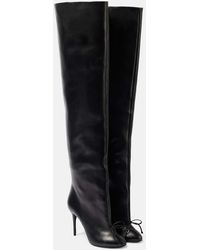 Alaïa - Bow-Detail Leather Over-The-Knee Boots - Lyst