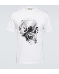 Alexander McQueen - Bedrucktes T-Shirt aus Baumwoll-Jersey - Lyst