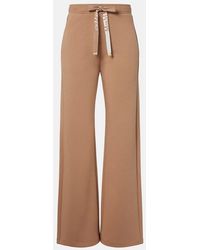Max Mara - Cotton-Blend Jersey Wide-Leg Sweatpants - Lyst