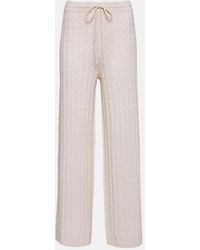TOTEME - Cable-Knit Wool-Blend Wide-Leg Pants - Lyst