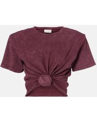 Magda Butrym - Cropped Cotton-Blend T-Shirt - Lyst