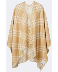 Burberry - Check Wool, Silk, And Cashmere Cape - Lyst