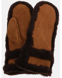 Yves Salomon - Shearling-Trimmed Leather Mittens - Lyst