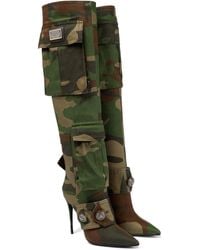 Dolce & Gabbana Cardinale Camouflage Knee-high Boots - Green