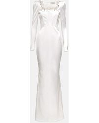 Alessandra Rich - Square-Neck Silk-Blend Gown - Lyst
