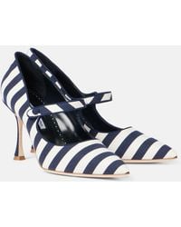 Manolo Blahnik - Campari 90 Striped Mary Jane Pumps - Lyst