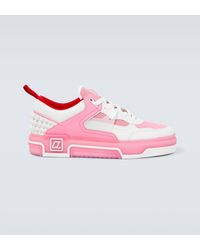 Christian Louboutin - Astroloubi Leather-trimmed Sneakers - Lyst