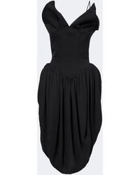 Magda Butrym - Draped Cotton And Silk Corset Dress - Lyst