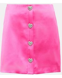 Self-Portrait - Minifalda de saten con cristales - Lyst