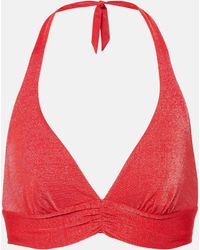 Max Mara - Halterneck Lurex® Bikini Top - Lyst