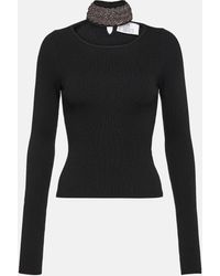 GIUSEPPE DI MORABITO - Embellished Wool-blend Sweater - Lyst