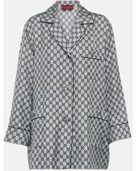 Gucci - Gg Silk Twill Shirt - Lyst