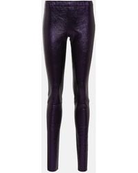 Stouls - Carolyn Metallic Leather Leggings - Lyst