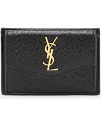 Saint Laurent - Uptown Leather Card Case - Lyst
