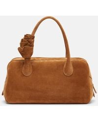 Magda Butrym - Brigitte Small Floral-Applique Suede Tote Bag - Lyst
