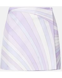 PUCCI - Falda Envolvente Iride De Saten De Seda - Lyst