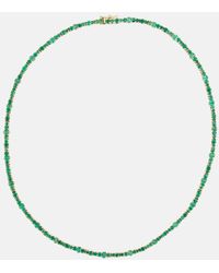 Ileana Makri - Rivulet 18kt Gold Necklace With Emeralds - Lyst
