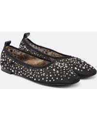Tory Burch - Crystal-Embellished Mesh Ballet Flats - Lyst