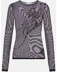 Jean Paul Gaultier - Logo Sequined Tulle Top - Lyst