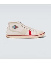 Bottega Veneta - Eliot Leather-Trimmed Canvas Sneakers - Lyst