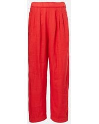 Velvet - Gini Linen Straight Pants - Lyst
