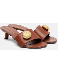 Loewe - Pebble Anagram Leather Mules - Lyst