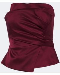 The Sei - Draped Silk Satin Corset Top - Lyst
