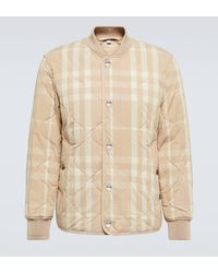 Burberry - Checked Quilted Bomber Jacket - Lyst