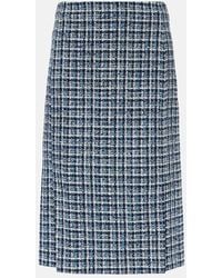 Etro - High-Rise Cotton-Blend Tweed Midi Skirt - Lyst