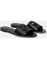 Dolce & Gabbana - Leather Slides - Lyst