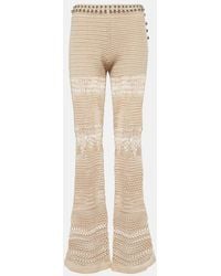 Rabanne - Embellished Crochet Cotton Flared Pants - Lyst