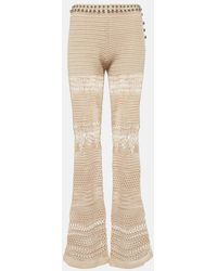 Rabanne - Embellished Crochet Cotton Flared Pants - Lyst