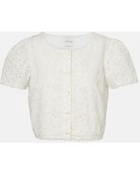 Posse - Salma Embroidered Cotton Top - Lyst