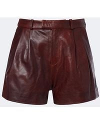 Arma - High-Rise Leather Shorts - Lyst