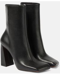 AMINA MUADDI - Leather Heel Ankle Boots - Lyst