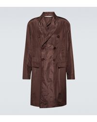 Valentino Zweireihiger Mantel aus Seidentaft - Braun